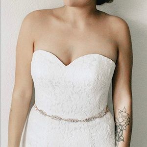 Bridal rosegold sash belt